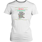 MEOWY CHRISTMAS! Women's Cat Christmas T-Shirt - J & S Graphics