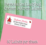 Ladybug Gnomes Labels, Property of, Personalized Address Labels, Sets of 30