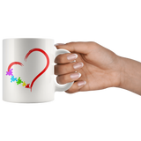 AUTISM Awareness Heart with Puzzle COFFEE MUG 110z or 15oz