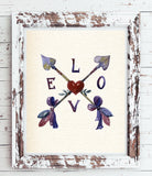 LOVE ARROWS, Hearts and Arrow Design 8x10 INSTANT DOWNLOAD Wall Decor, - J & S Graphics