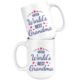 VOTED World's Best Grandma COFFEE MUG 11oz or 15oz