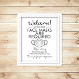 FACE MASKS REQUIRED Business Sign 8x10 Instant Download Sign, Color or B&W