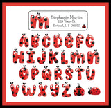 Personalized LADYBUG INITIAL Return ADDRESS Labels - Monogram, Initial, Kids, Newlyweds, Sets of 30