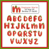 Personalized Strawberry Initial Return Address Labels - Monogram, Initial, Kids, Newlyweds, Sets of 30