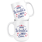 VOTED World's Best Son COFFEE MUG 11oz or 15oz