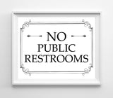 Printable 8x10 No Public Restroom Instant Download Sign for Business - J & S Graphics