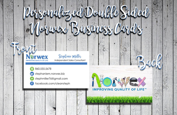 Personalized NORWEX Independent Sales Consultant Business Cards - Double Sided - J & S Graphics