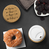 Dream, Love, Hope, Believe 4pc Set of Cork Coasters, Arrows