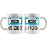 OLD SCHOOL 11oz White Ceramic COFFEE MUG - J & S Graphics