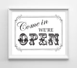 We're OPEN Business Sign 8x10 Instant Download Signs 3 Color Choices