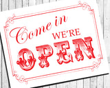 We're OPEN Business Sign 8x10 Instant Download Signs 3 Color Choices