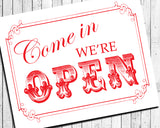 We're OPEN Business Sign 8x10 Instant Download Signs 3 Color Choices