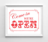 We're OPEN Business Sign 8x10 Instant Download Signs 3 Color Choices