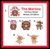 YEAR of the OX Return Address LABELS, Personalized Ox Labels