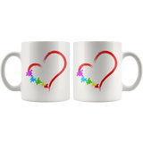 AUTISM Awareness Heart with Puzzle COFFEE MUG 110z or 15oz
