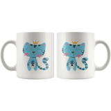 Blue Princess Kitty Cat COFFEE MUG, 11oz or 15oz