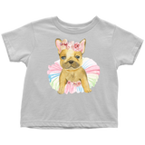 Adorable French Bulldog in TuTu, Frenchie Toddler T-Shirt