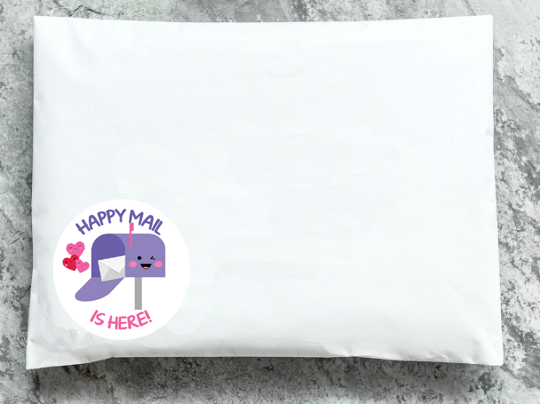 Custom Happy Mail Envelope Stickers Mail Stickers Small Business Stickers  Business Stickers 