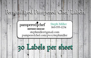 Personalized PAMPERED CHEF Consultant Labels or Address Labels - J & S Graphics