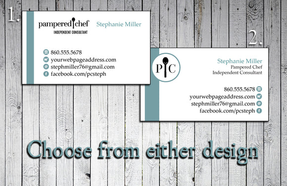 Pampered Chef Consultant Business Cards - Printed - J & S Graphics