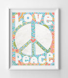 LOVE and PEACE SIGN 8x10 Wall Art INSTANT DOWNLOAD - J & S Graphics