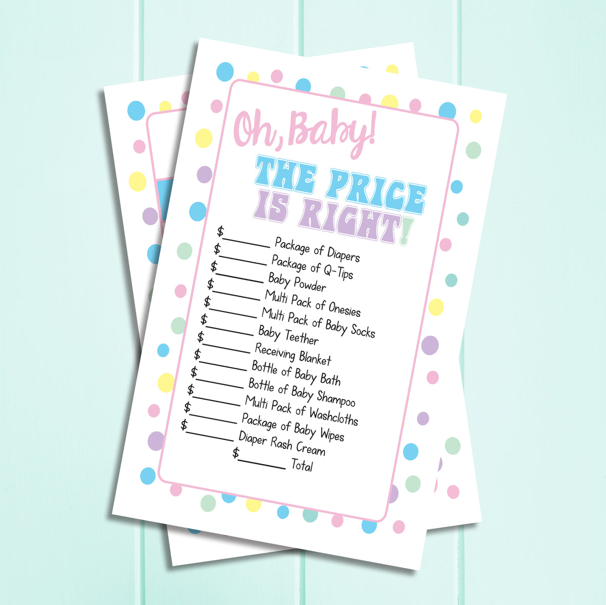 Oh, Baby! The PRICE IS RIGHT BABY Shower GAME, Instant Download, Baby oh-baby-the-price-is-right-baby-shower-game-instant-download-baby
