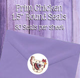 Country PRIM CHICKEN Address Labels and Matching Seals, Sets of 30, Personalized - J & S Graphics