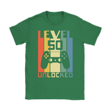 LEVEL 50 UNLOCKED 50th BIRTHDAY T-Shirt Gamer, Retro Look, Men's or Women's