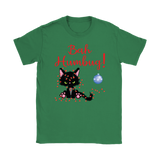 Bah Humbug! Grumpy Kitty Cat tangled in Christmas Lights Women's T-Shirt