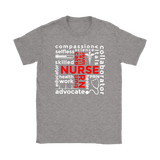 NURSE Words Subway Typography RED CROSS Women's T-Shirt