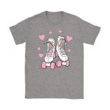 Retro White and Pink ROLLER SKATES Women's T-Shirt