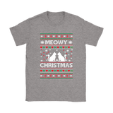 Ugly Christmas Sweater T-SHIRT Meowy Christmas Cat Women's T-Shirt