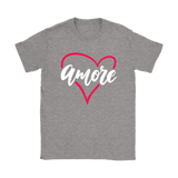 AMORE with Heart Short Sleeve Men's, Unisex & Women's T-Shirt