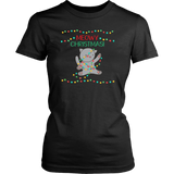 MEOWY CHRISTMAS! Women's Cat Christmas T-Shirt - J & S Graphics