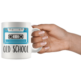 OLD SCHOOL 11oz White Ceramic COFFEE MUG - J & S Graphics