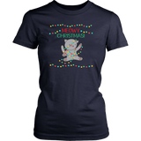 MEOWY CHRISTMAS! Women's Cat Christmas T-Shirt - J & S Graphics