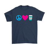 Peace, Love, and Coffee Short Sleeve Men's T-shirt - J & S Graphics