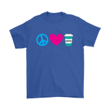 Peace, Love, and Coffee Short Sleeve Men's T-shirt - J & S Graphics