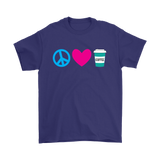 Peace, Love, and Coffee Short Sleeve Men's T-shirt - J & S Graphics