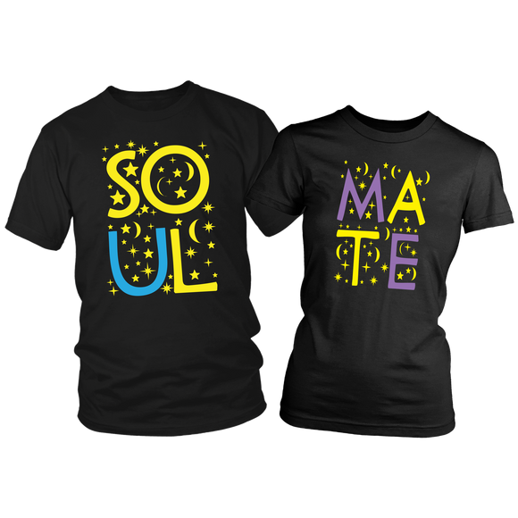 His and Hers Matching COUPLES SOUL MATE T-Shirts - J & S Graphics