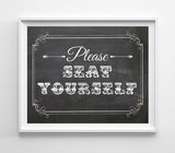 Printable Please Seat Yourself Instant Download Restaurant 8x10 4 Styles to choose from - J & S Graphics