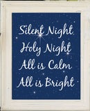 SILENT NIGHT Christmas Decor 8x10 Wall Art INSTANT DOWNLOAD - J & S Graphics