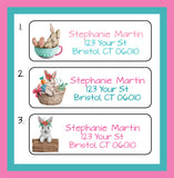 Personalized SPRING BUNNIES Address Labels, Return Address Labels, Easter