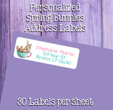Personalized SPRING BUNNIES Address Labels, Return Address Labels, Easter