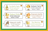 SUNFLOWER GNOMES Labels, Property of, ADDRESS Labels, Sets of 30 Personalized Labels