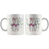 LOVE FLAMINGOS 11oz Coffee Mug - J & S Graphics
