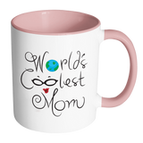 WORLD'S COOLEST MOM Color Accent Coffee Mug - J & S Graphics