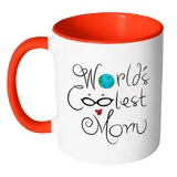WORLD'S COOLEST MOM Color Accent Coffee Mug - J & S Graphics