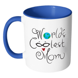 WORLD'S COOLEST MOM Color Accent Coffee Mug - J & S Graphics