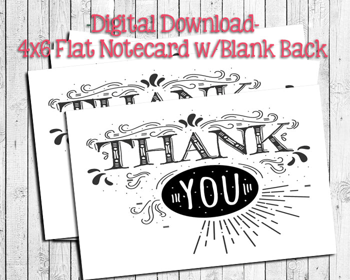 free printable thank you cards black and white